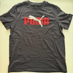 PUMA Black Tee with Red and White Logo
